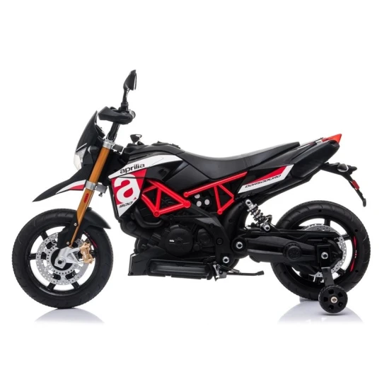 Aprilia A007 akumuliatorinis motociklas, juodas ir raudonas Automobiliai