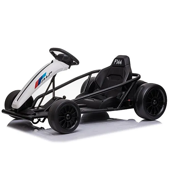 Baltas akumuliatorinis gokartas Drift SX1968 Elektrinės mašinėlės vaikams