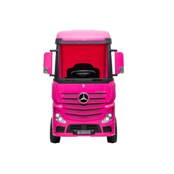 Elektrinis Mercedes Actros rožinis vilkikas Elektrinės mašinėlės vaikams