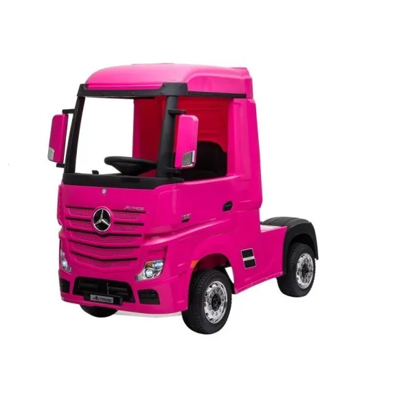 Elektrinis Mercedes Actros rožinis vilkikas Elektrinės mašinėlės vaikams
