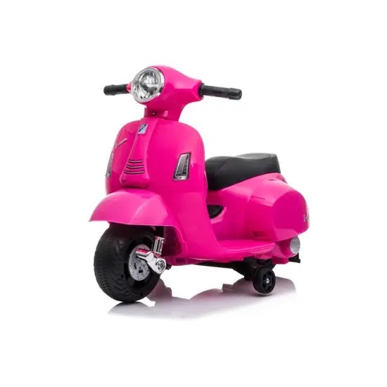 Rožinės spalvos elektrinis motoroleris Vespa GTS 300 Mini