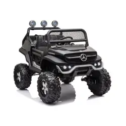 Juodas akumuliatorinis automobilis Mercedes Unimog S