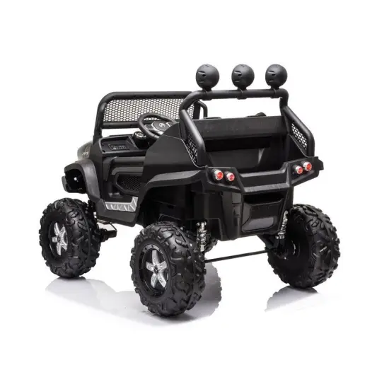 Juodas akumuliatorinis automobilis Mercedes Unimog S