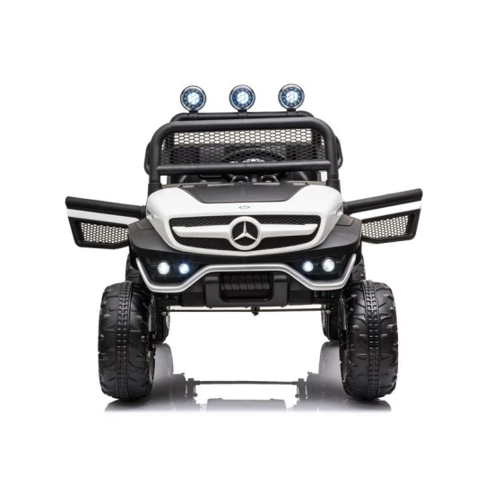 Baltas akumuliatorinis automobilis Mercedes Unimog S Automobiliai
