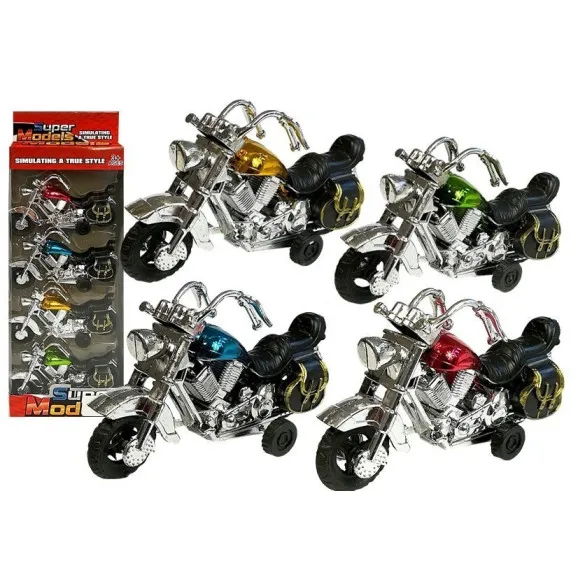 Moving motorcycle set 4 parts