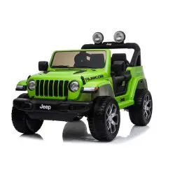 Elektrinis žalias visureigis Jeep Rubicon 4x4