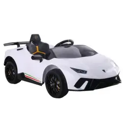 Elektrinis baltas automobilis Lamborghini Huracan