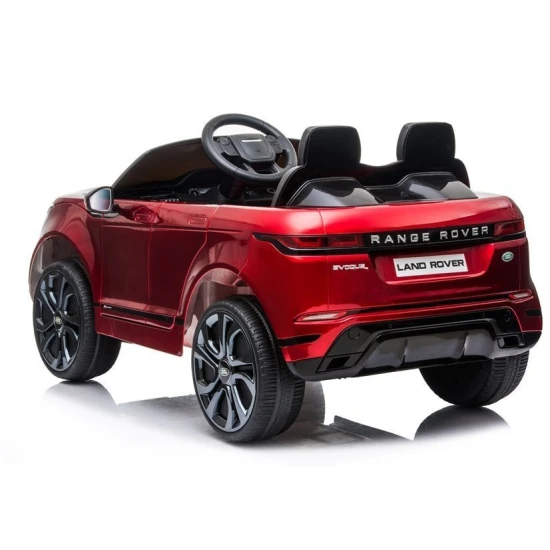 Raudonas akumuliatorinis automobilis Range Rover Evoque Automobiliai