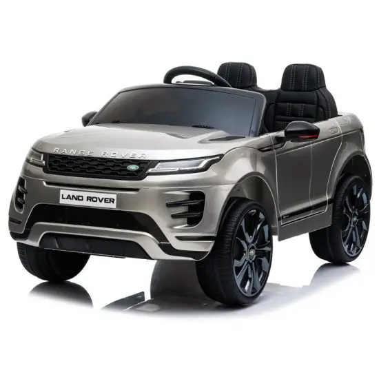 Sidabrinės spalvos akumuliatorinis automobilis Range Rover Evoque Elektrinės mašinėlės vaikams