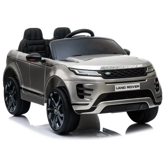 Sidabrinės spalvos akumuliatorinis automobilis Range Rover Evoque Elektrinės mašinėlės vaikams