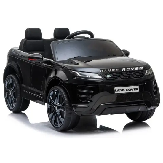 Juodas akumuliatorinis automobilis Range Rover Evoque Elektrinės mašinėlės vaikams