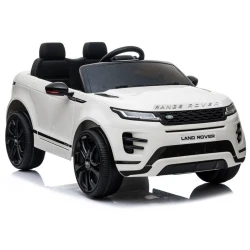 Baltas elektrinis automobilis Range Rover Evoque