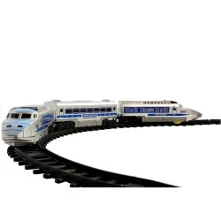 Balto traukinio rinkinys su bėgiais