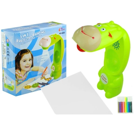 Piešimo projektorius žalios karvutės formos 3in1 Miego priemonės ir projektoriai