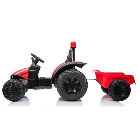 Akumuliatorinis raudonas traktorius su priekaba HZB-200