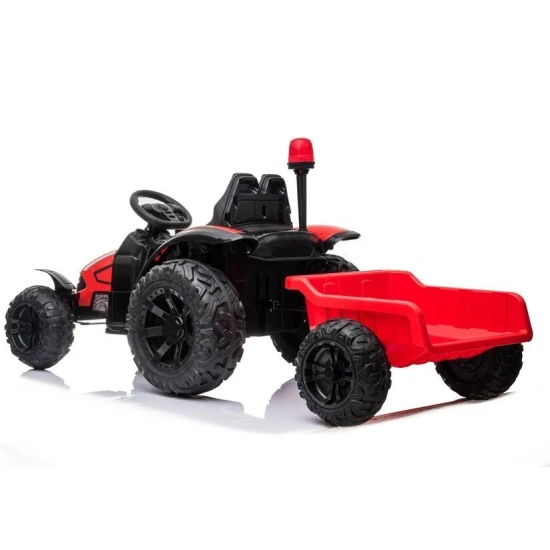 Akumuliatorinis raudonas traktorius su priekaba HZB-200