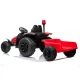 Akumuliatorinis raudonas traktorius su priekaba HZB-200