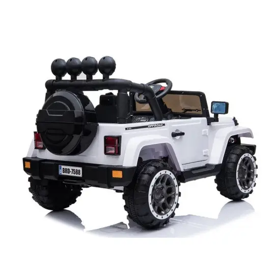 Baltas akumuliatorinis automobilis BRD-7588 Elektrinės mašinėlės vaikams
