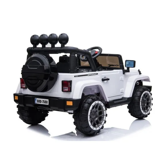 Baltas akumuliatorinis automobilis BRD-7588 Elektrinės mašinėlės vaikams