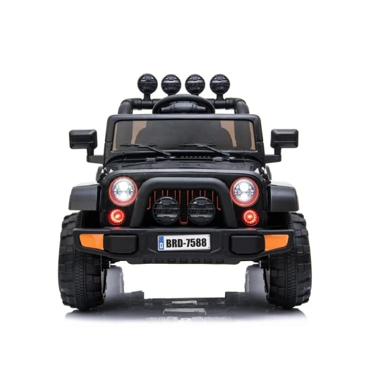Juodas akumuliatorinis automobilis BRD-7588 Elektrinės mašinėlės vaikams