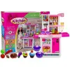 Pink kitchen with pots, food Household appliances, kitchens