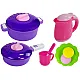 Pink kitchen with pots, food Household appliances, kitchens