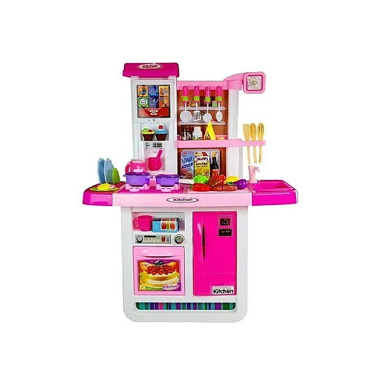 Pink kitchen with pots, food Household appliances, kitchens