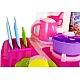 Pink kitchen with pots, food Household appliances, kitchens