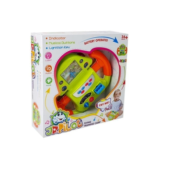 Interaktyvus skrydžio simuliatoriaus vairo garsiniai ir šviesos efektai Kūdikiams