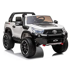 Baltas elektrinis vaikiškas automobilis Toyota Hilux
