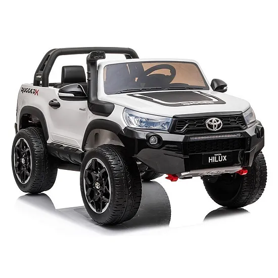 Baltas elektrinis vaikiškas automobilis Toyota Hilux
