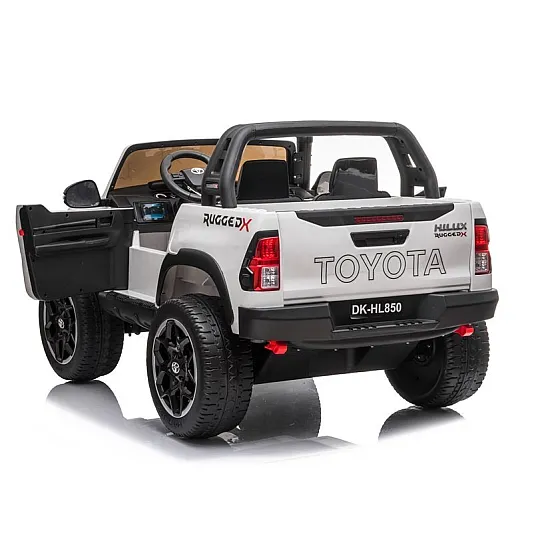 Baltas elektrinis vaikiškas automobilis Toyota Hilux