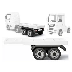 White trailer for the HL358 tractor-trailer