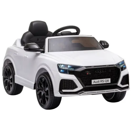 Baltas Audi RS Q8 akumuliatorinis automobilis Elektrinės mašinėlės vaikams