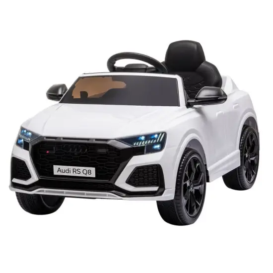 Baltas Audi RS Q8 akumuliatorinis automobilis Elektrinės mašinėlės vaikams