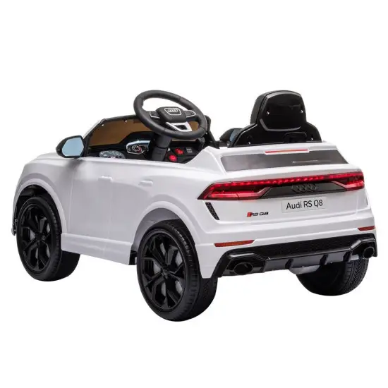 Baltas Audi RS Q8 akumuliatorinis automobilis Elektrinės mašinėlės vaikams