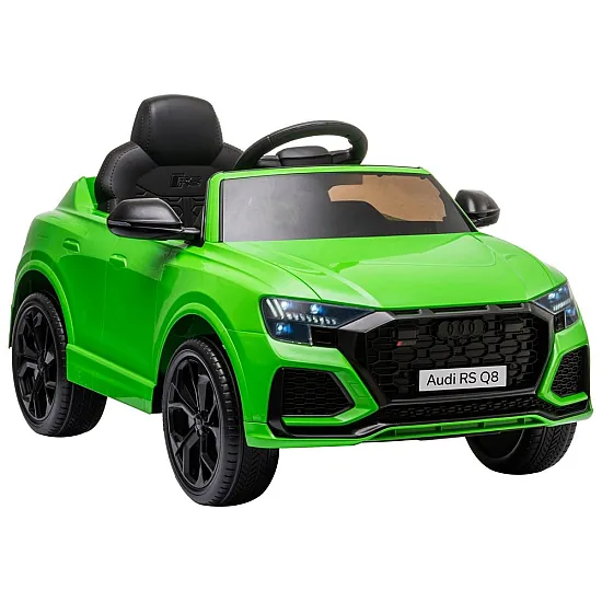 Žalias Audi RS Q8 akumuliatorinis automobilis Elektrinės mašinėlės vaikams