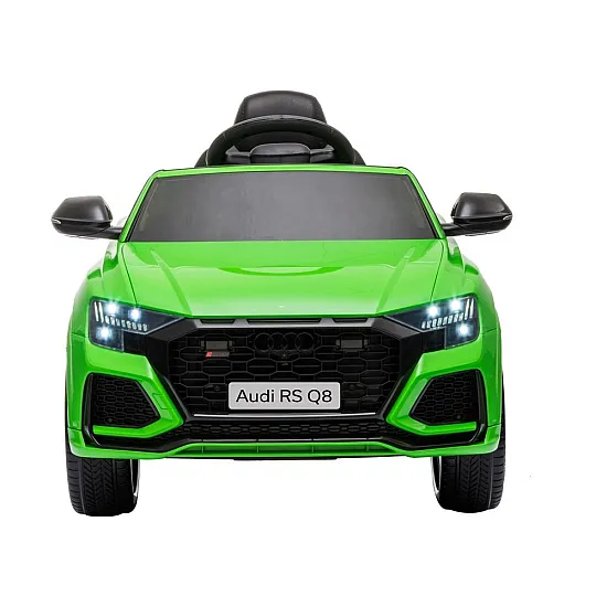 Žalias Audi RS Q8 akumuliatorinis automobilis Elektrinės mašinėlės vaikams