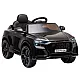 Juodas Audi RS Q8 automobilis su akumuliatoriumi Elektrinės mašinėlės vaikams
