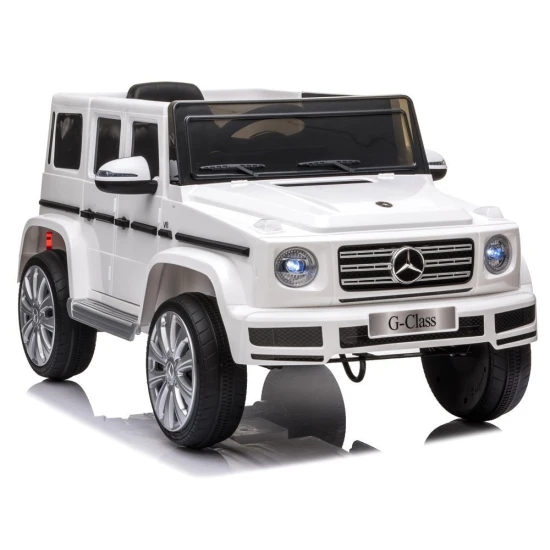 Akumuliatorinis baltas automobilis Mercedes G500