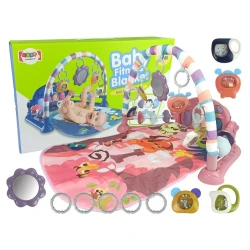 rožinis kūdikių kilimėlis su aksesuarais