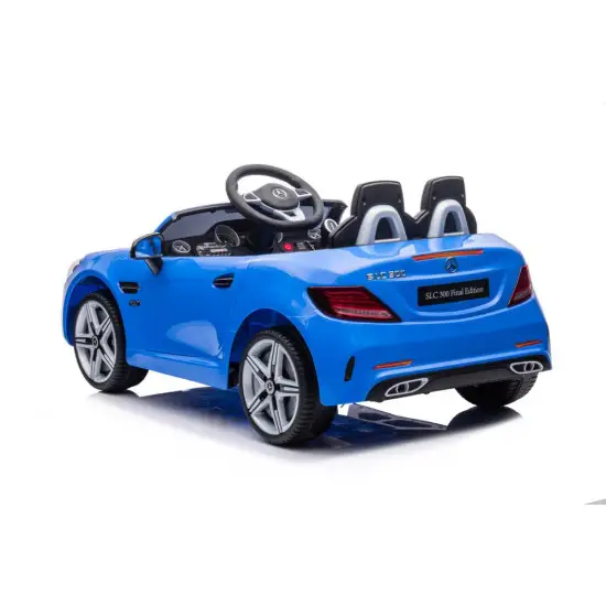 Elektrinis mėlynas automobilis Mercedes SLC 300