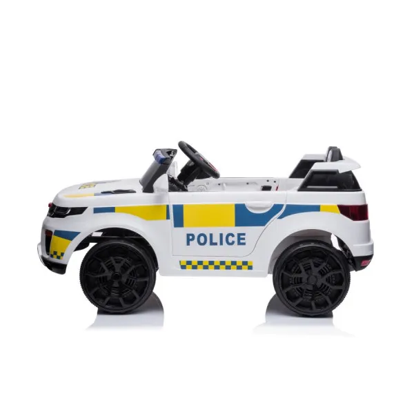 Baltas elektrinis policijos automobilis BBH-021 Elektrinės mašinėlės vaikams