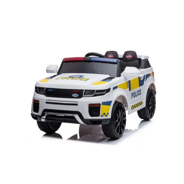 Baltas elektrinis policijos automobilis BBH-021 Elektrinės mašinėlės vaikams