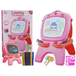 Rožinė dvipusė magnetinė lenta