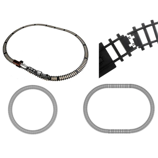 Didžiulis traukinys su bėgiais Žaisliniai traukiniai ir bėgiai