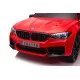 BMW M5 raudonas elektrinis automobilis