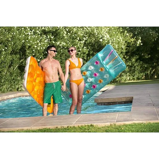 Pripučiamas geltonas baseino čiužinys 188 x 71 cm Bestway 43014
