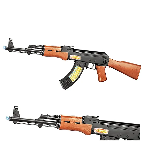 Juodas-rudas AK-47 žaislinis šautuvas vaikams Šautuvai