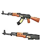 Juodas-rudas AK-47 žaislinis šautuvas vaikams Šautuvai